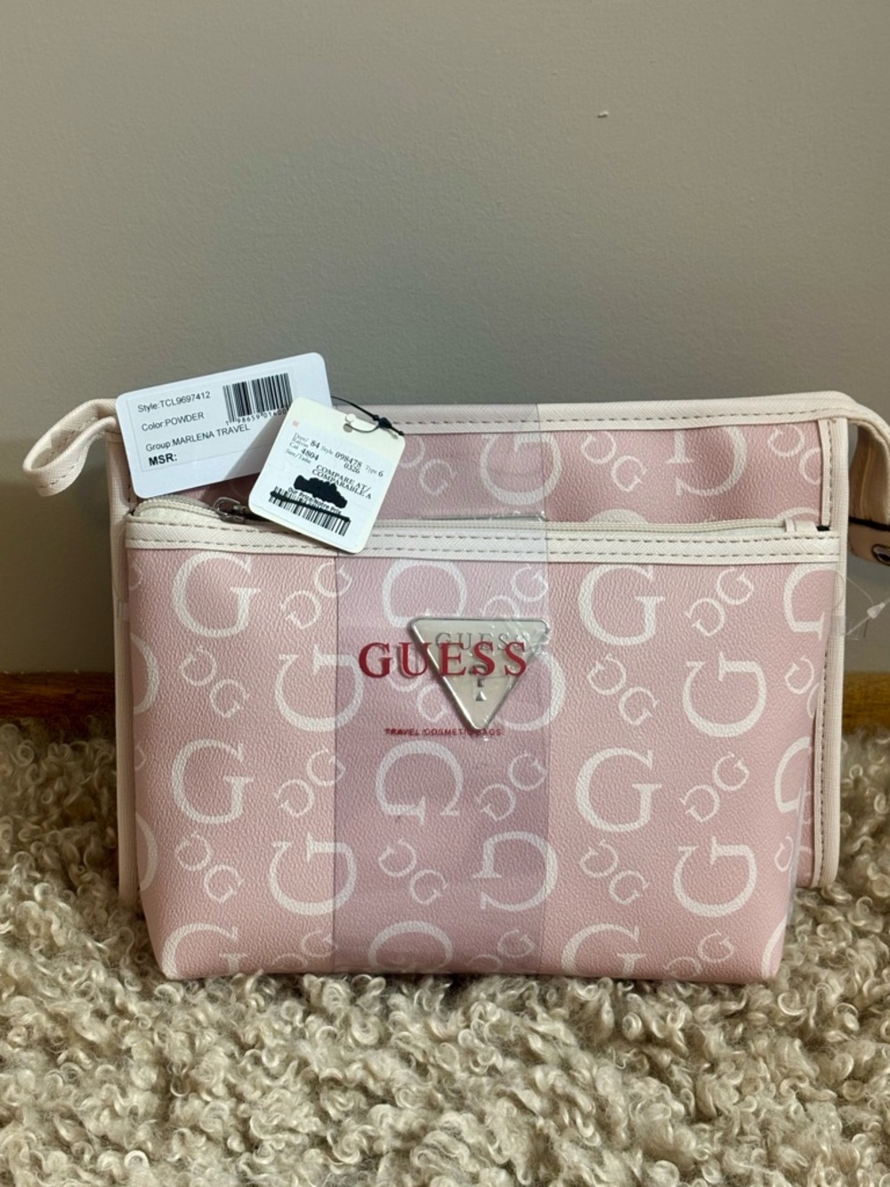 Guess Pink Cosmetic Bag